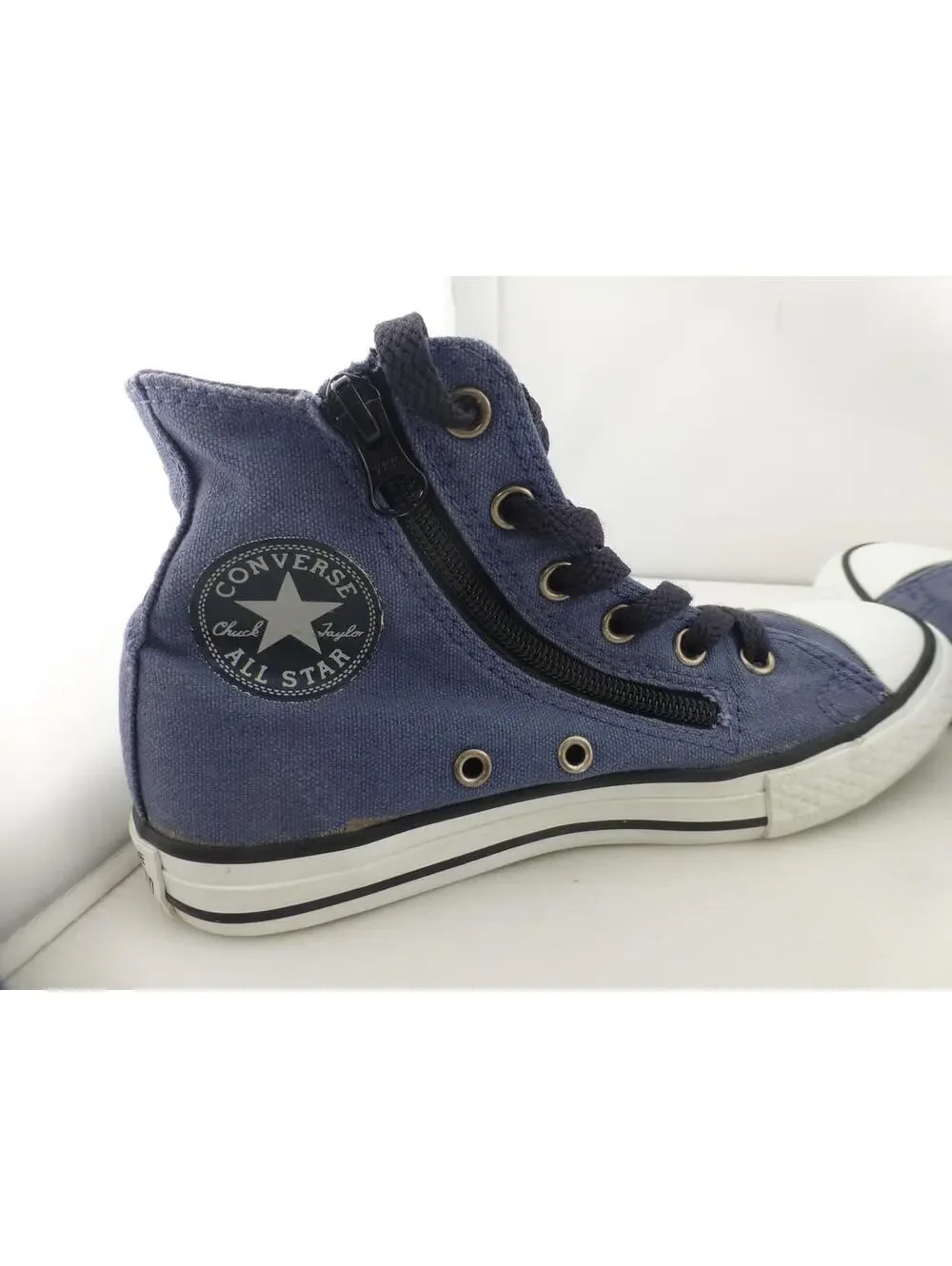Converse All Star Chuck Taylor High Top Sneakers Blue Side Zip Women's US 1 - P1 - Picture 4 of 11